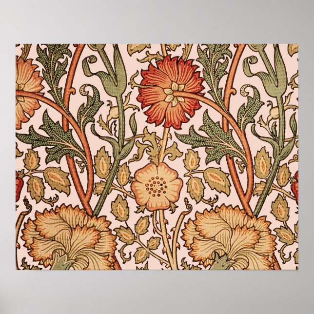 Affiches William Morris Rose Flower Fond d'écran Motif (Devant)