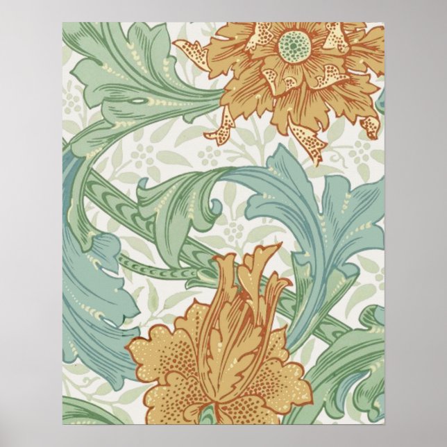 Affiches William Morris Single Stem Floral Pattern (Devant)