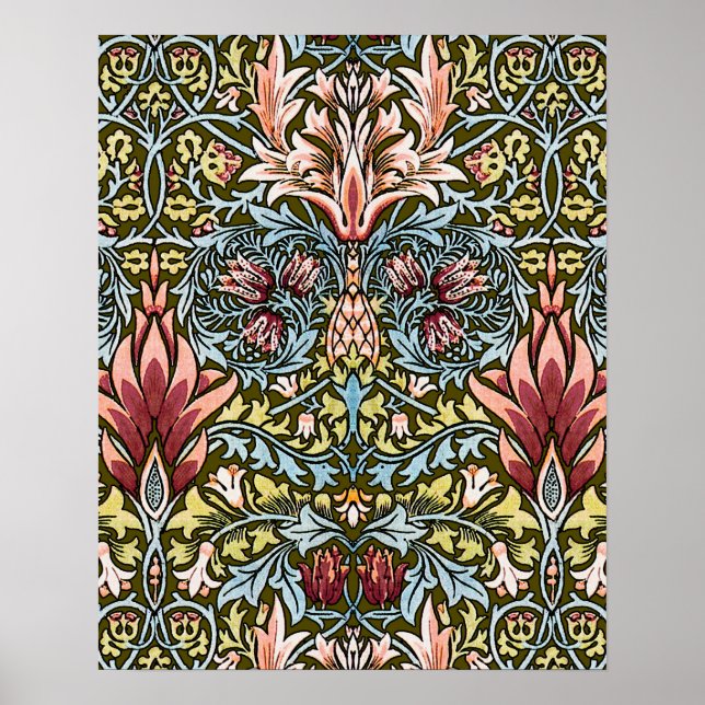 Affiches William Morris Snakeshead Floral Pattern (Devant)