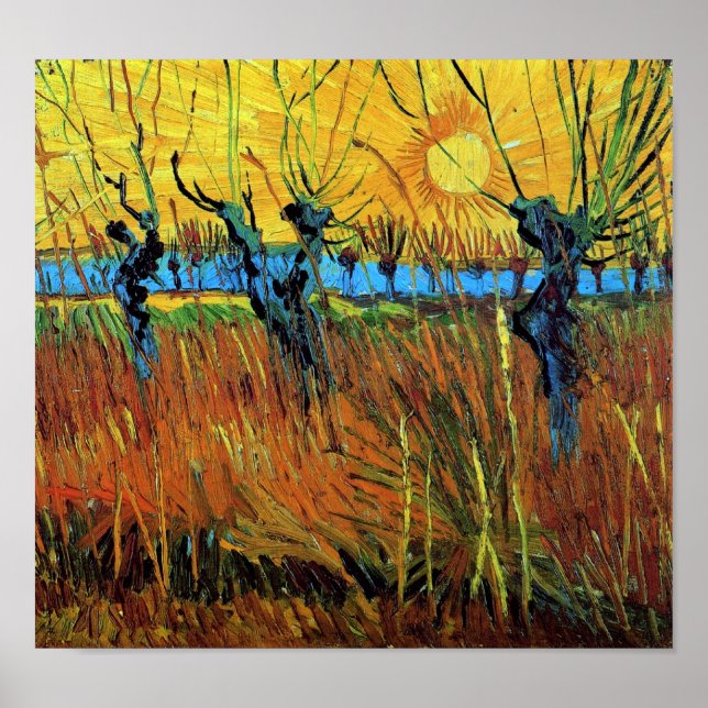 Affiches Willows at Sunset (F572) Van Gogh Fine Art (Devant)