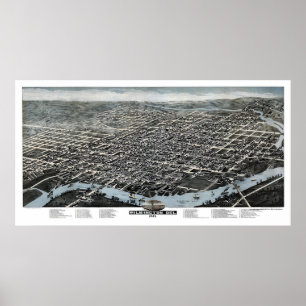 Affiches Wilmington, DE Carte panoramique - 1874