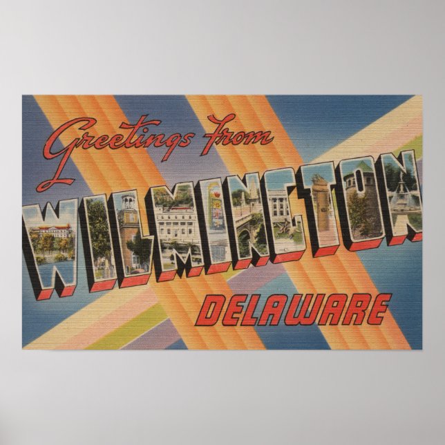 Affiches Wilmington, Delaware - Scènes de grandes lettres 2 (Devant)