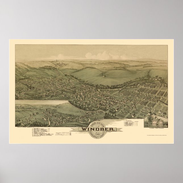 Affiches Windber, PA Carte panoramique - 1900 (Devant)
