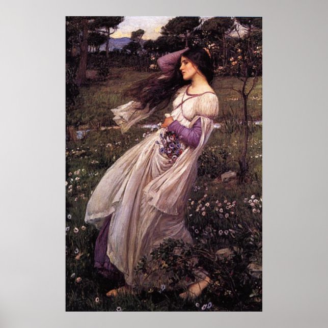 Affiches Windflowers par John William Waterhouse, 1902 (Devant)
