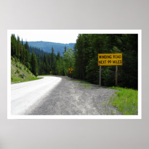 Affiches Winding Road, U.S. Highway 12, Lolo Pass, Montana