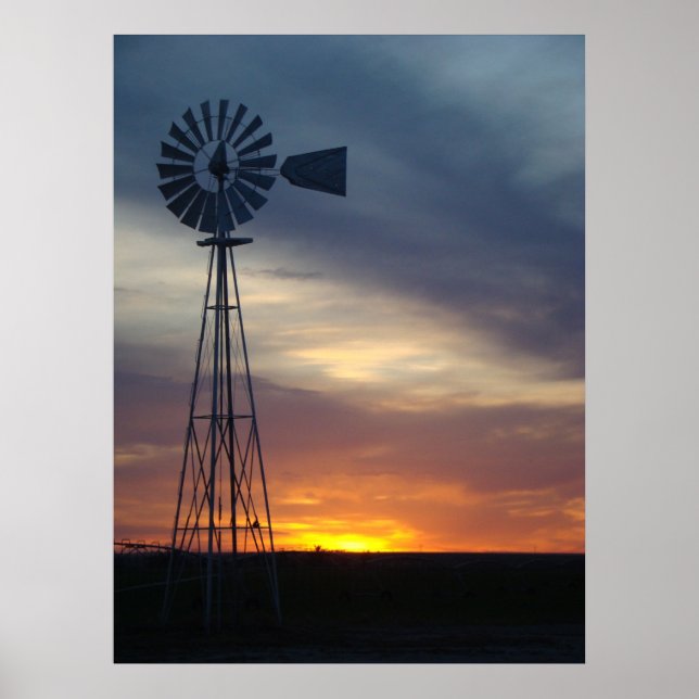 Affiches Windmill et West Kansas Sunset (Devant)