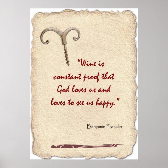 Affiches Wine is Proof (Devant)