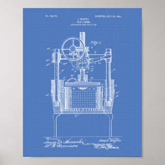Affiches Wine Press 1903 Patent Art Blueprint