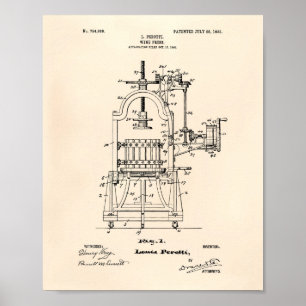 Affiches Wine Press 1903 Patent Art Old Peper
