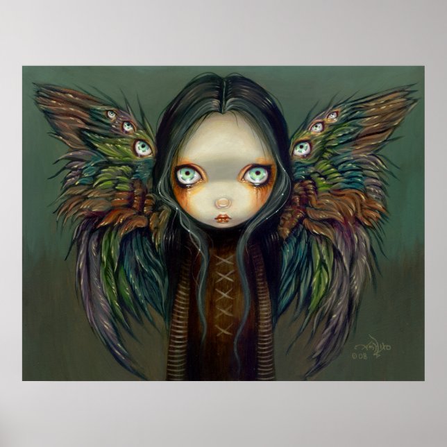 Affiches Winged Seer gothic angel fairy Art Print (Devant)