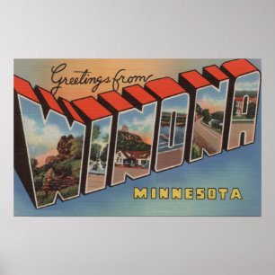 Affiches Winona, Minnesota - Scènes de grandes lettres