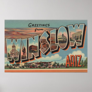 Affiches Winslow, Arizona - Scènes de grandes lettres