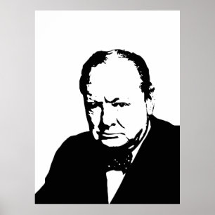 Affiches Winston Churchill art vectoriel noir et blanc