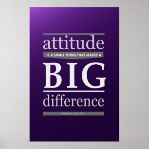 Affiches Winston Churchill attitude petite grande différenc