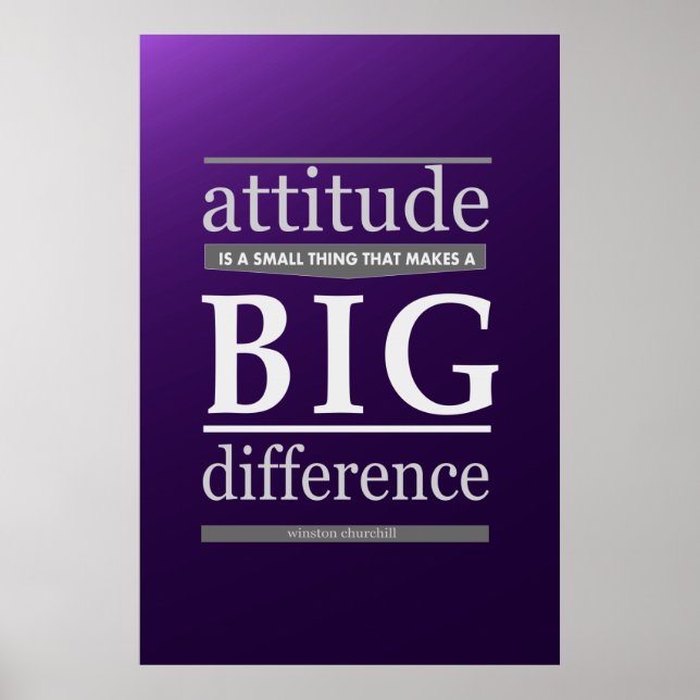 Affiches Winston Churchill attitude petite grande différenc (Devant)
