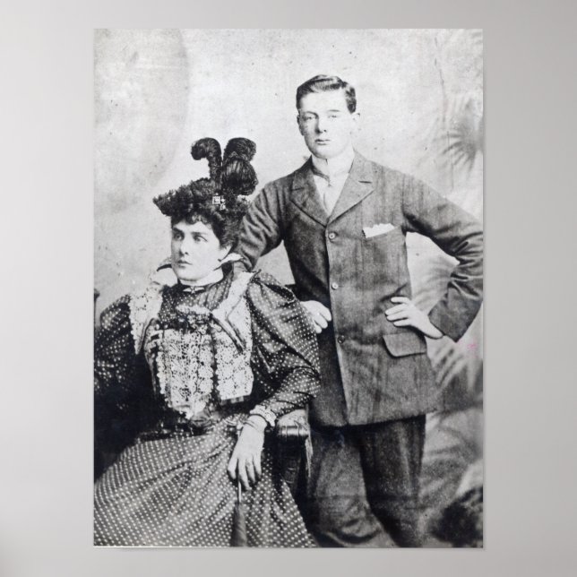 Affiches Winston Churchill avec sa mère 2 (Devant)