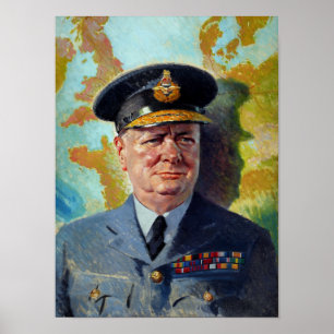 Affiches Winston Churchill dans la peinture uniforme