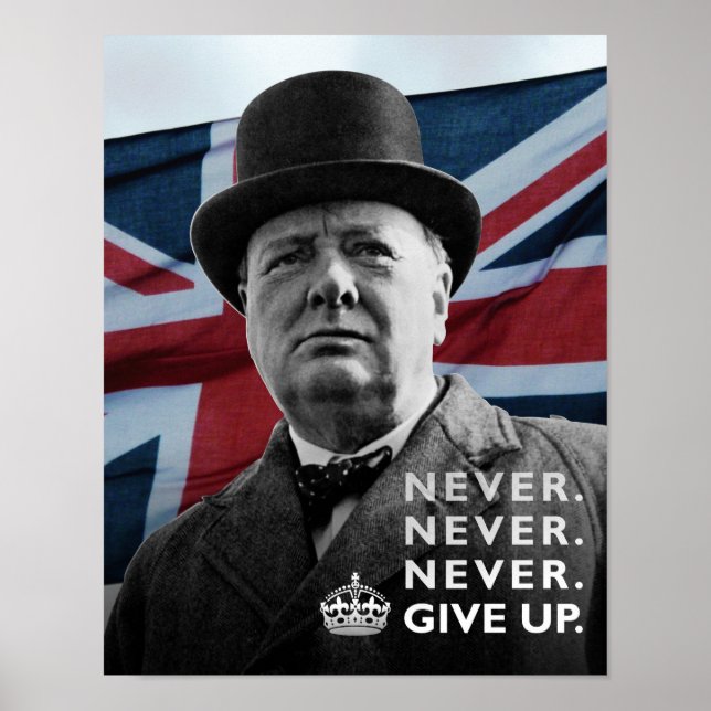 Affiches Winston Churchill - "N'abandonnez jamais" (Devant)