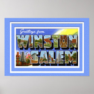 Affiches Winston Salem Caroline du Nord Grande lettre de vo