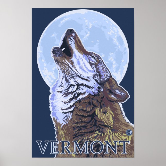Affiches Wolf VermontHowling (Devant)