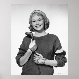 Affiches Woman Holding Golf Club
