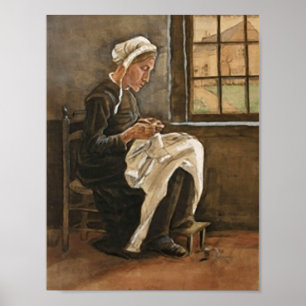 Affiches Woman Sewing (F886) Van Gogh Fine Art