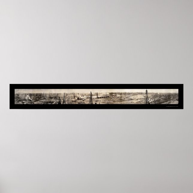 Affiches Wonder Oil Field Texas Photo 1919 (Devant)