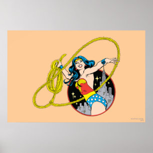 Affiches Wonder Woman avec l'Arrière - plan de la ville