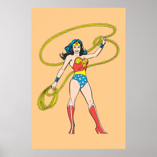 Affiches Wonder Woman debout avec Lasso (Devant)