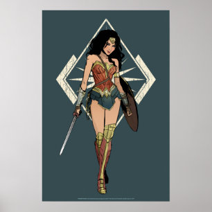 Affiches Wonder Woman With Sword Comic Art