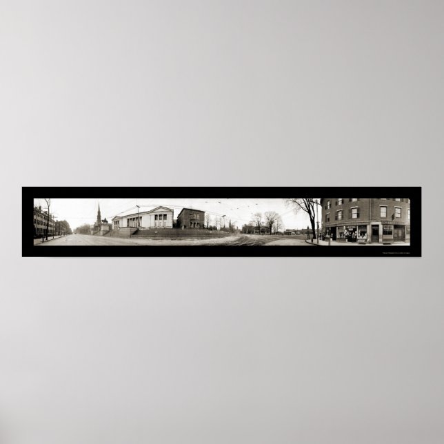 Affiches Worcester, MA Main St Photo 1910 (Devant)