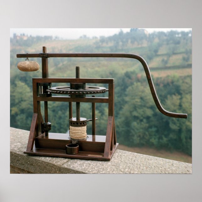 Affiches Working model of an olive press (Devant)