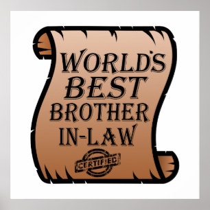 Affiches World Best Brother-in-law Certificat drôle