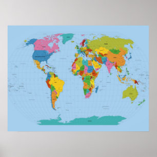 Affiches World Map Bright