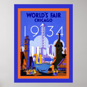 Affiches World's Fair Chicago 1934 ~ Vintage Travel