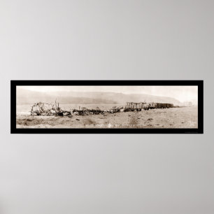 Affiches Wreck German Train WWI Photo 1918