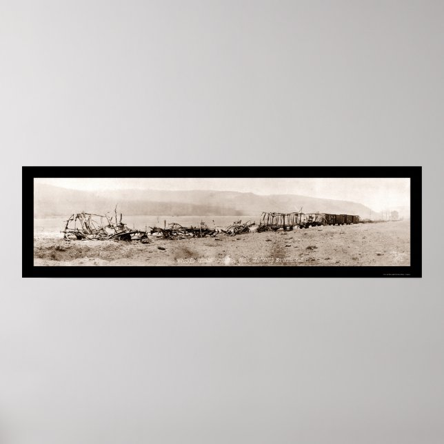 Affiches Wreck German Train WWI Photo 1918 (Devant)