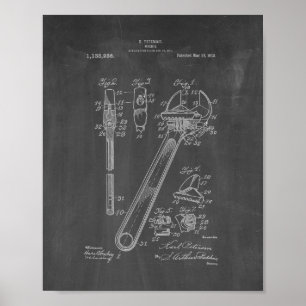 Affiches Wrench Patent - Chalkboard