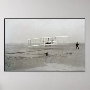 Affiches Wright Brothers Flyer First Plane Flight Aviation