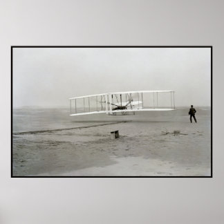Affiches Wright Brothers Flyer First Plane Flight Aviation