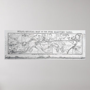 Affiches Wyld's Official Map of the Suez Maritime Canal
