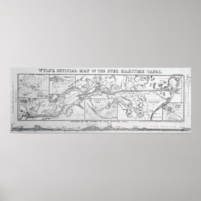 Affiches Wyld's Official Map of the Suez Maritime Canal (Devant)