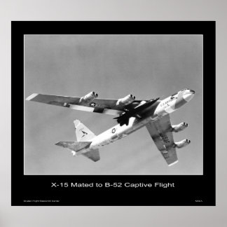 Affiches X-15 accouplé à un B-52 en vol captif - NASA