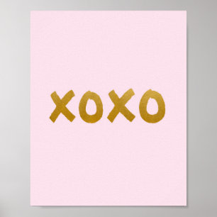 Affiches xoxo - Art print - Rose - Or - Décor