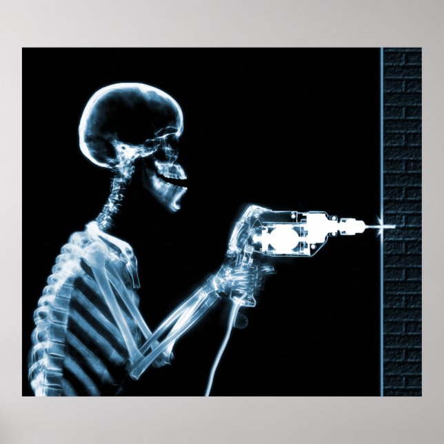 AFFICHES XRAY SKELETON DRILL BLACK BLUE (Devant)