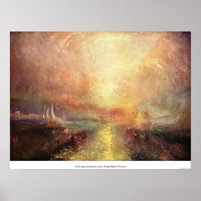Affiches Yacht approchant la côte - Joseph Mallord Turner (Devant)