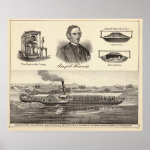 Affiches Yacht de vapeur de fer ondulé