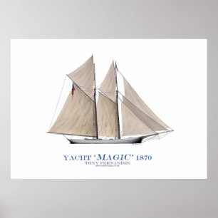 Affiches yacht "magie" 1870, fernandes élégants de tasse