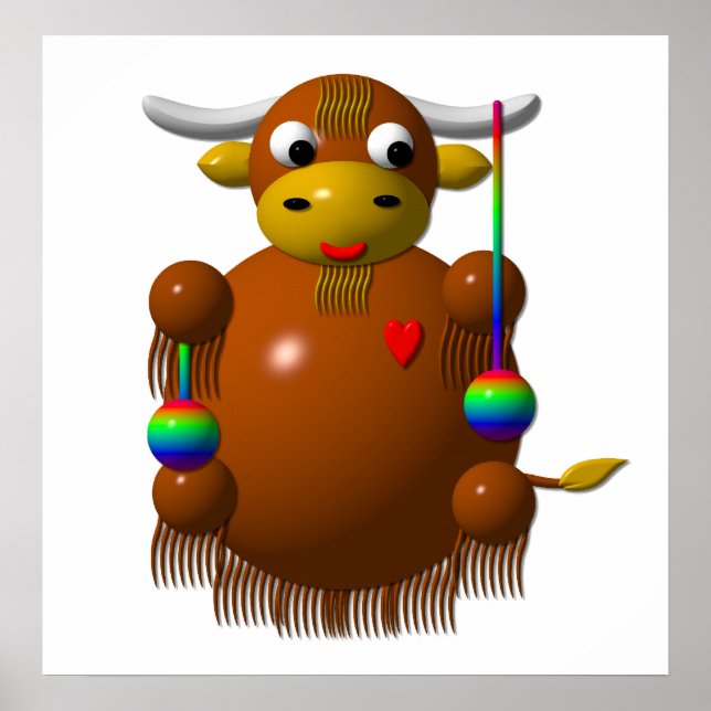 Affiches Yak jouer avec Yo-Yos (Devant)