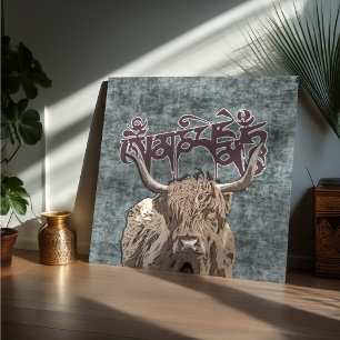 Affiches Yak Tibétain avec Mantra de Mani ( OM MANI PADME H